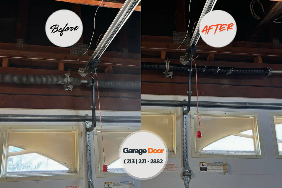 Before and after: garage door repair Mattapoisett Center, MA